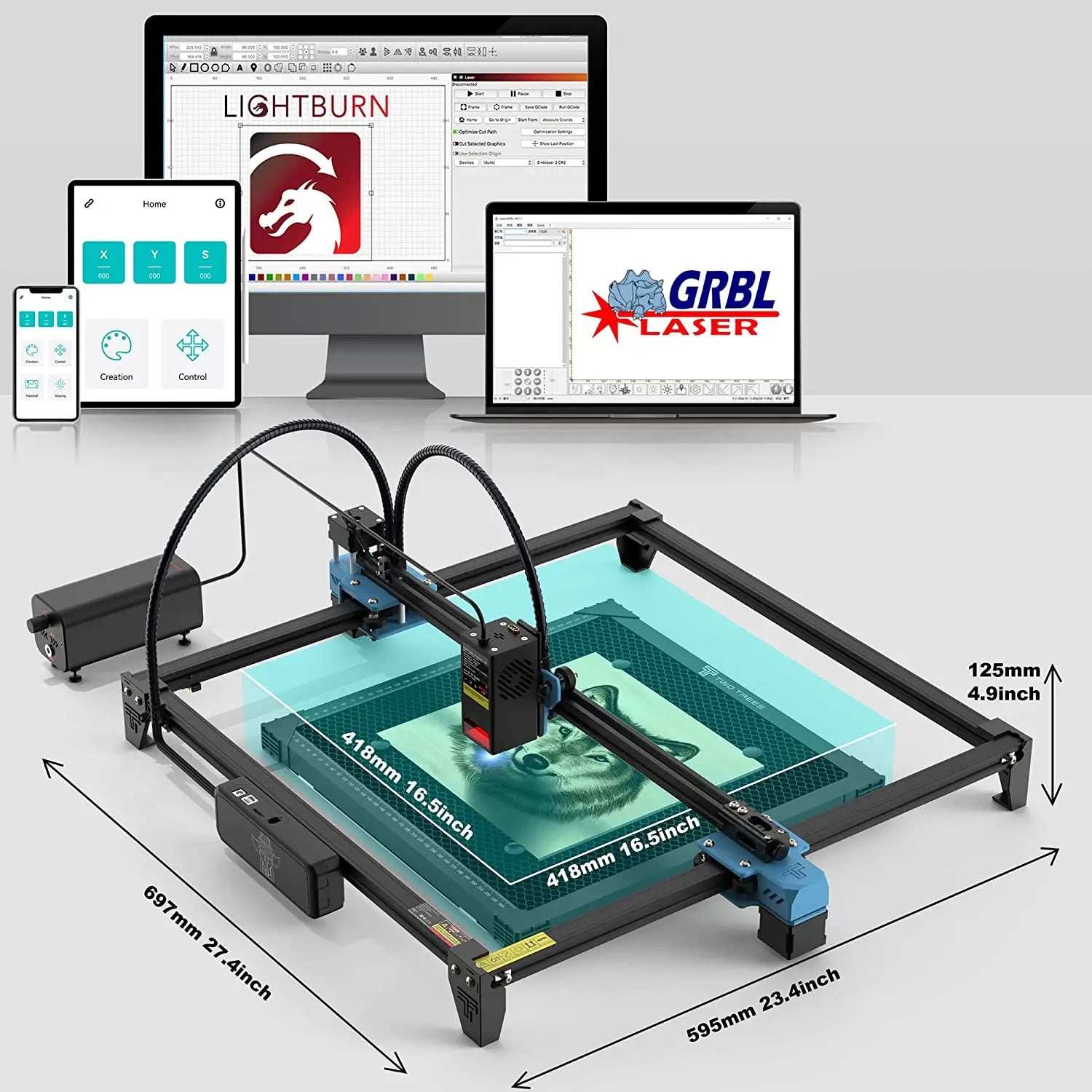 Twotrees TTS-20 pro Laser Engraving Machine ESP32 Master Control Multiple Materials DIY Wood Laser Engraver Cutting Machines