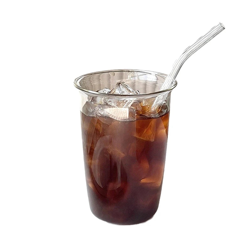 Functional Glass Coffee and Latte Cups, Transparent Milk and Juice Mugs, Simple Household Drinkware, Coffeeware Water Bottles.