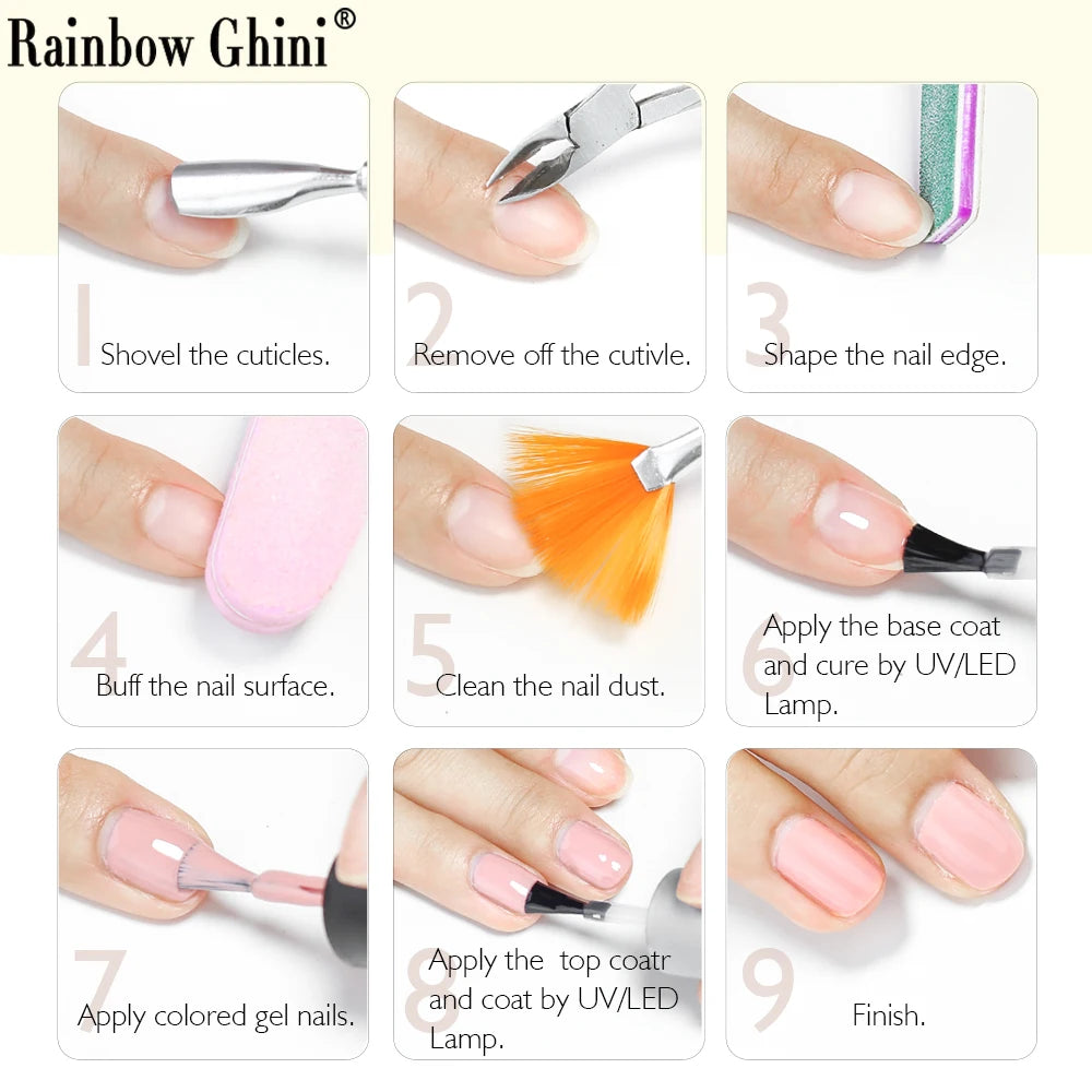 Rainbow Ghini 8ml High Quality Autumn Winter Trendy Colors Small Capacity Gel Polish Red Purple Shade Fine Shimmer Nail Varnish