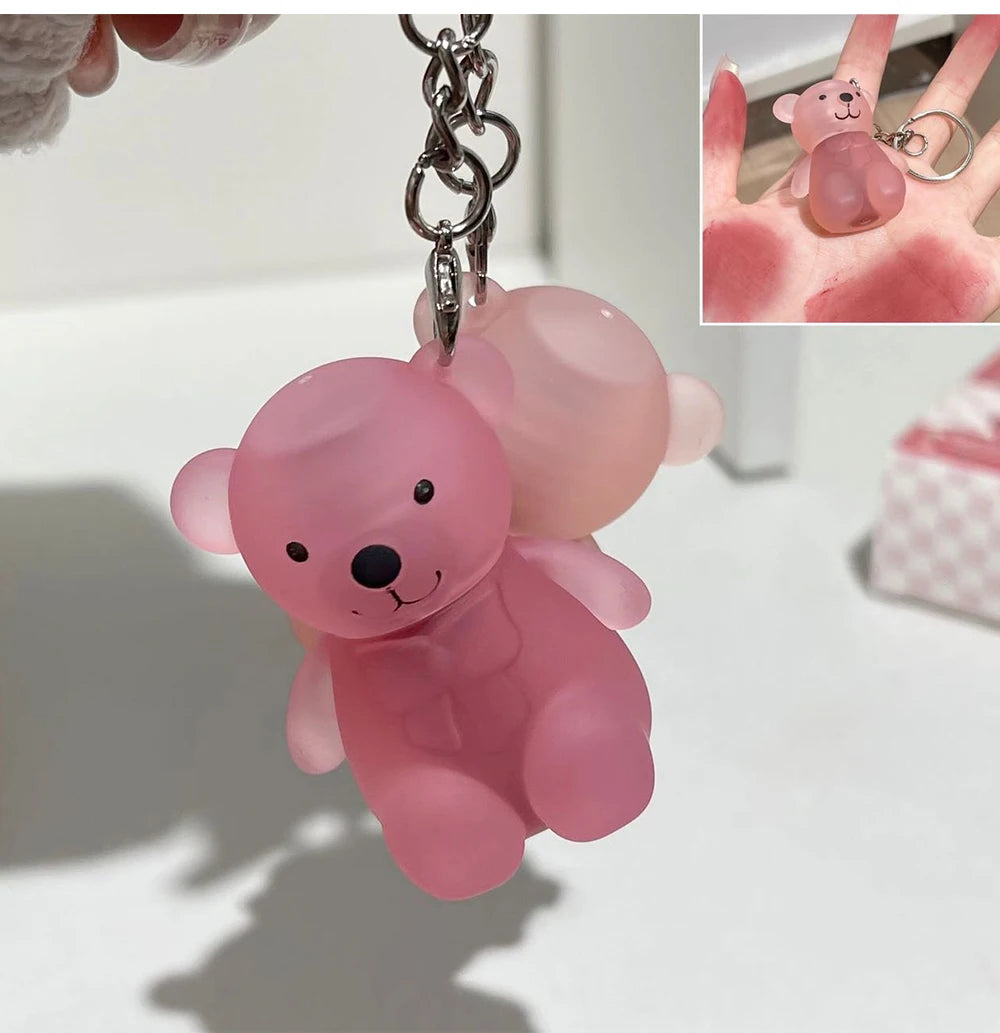 ART VALUE Cute Bear Liquid Lipstick Keychain Matte Nude Sexy Red Lipgloss Lasting Non-stick Cup Lipstick Makeup Lip Stain Tint