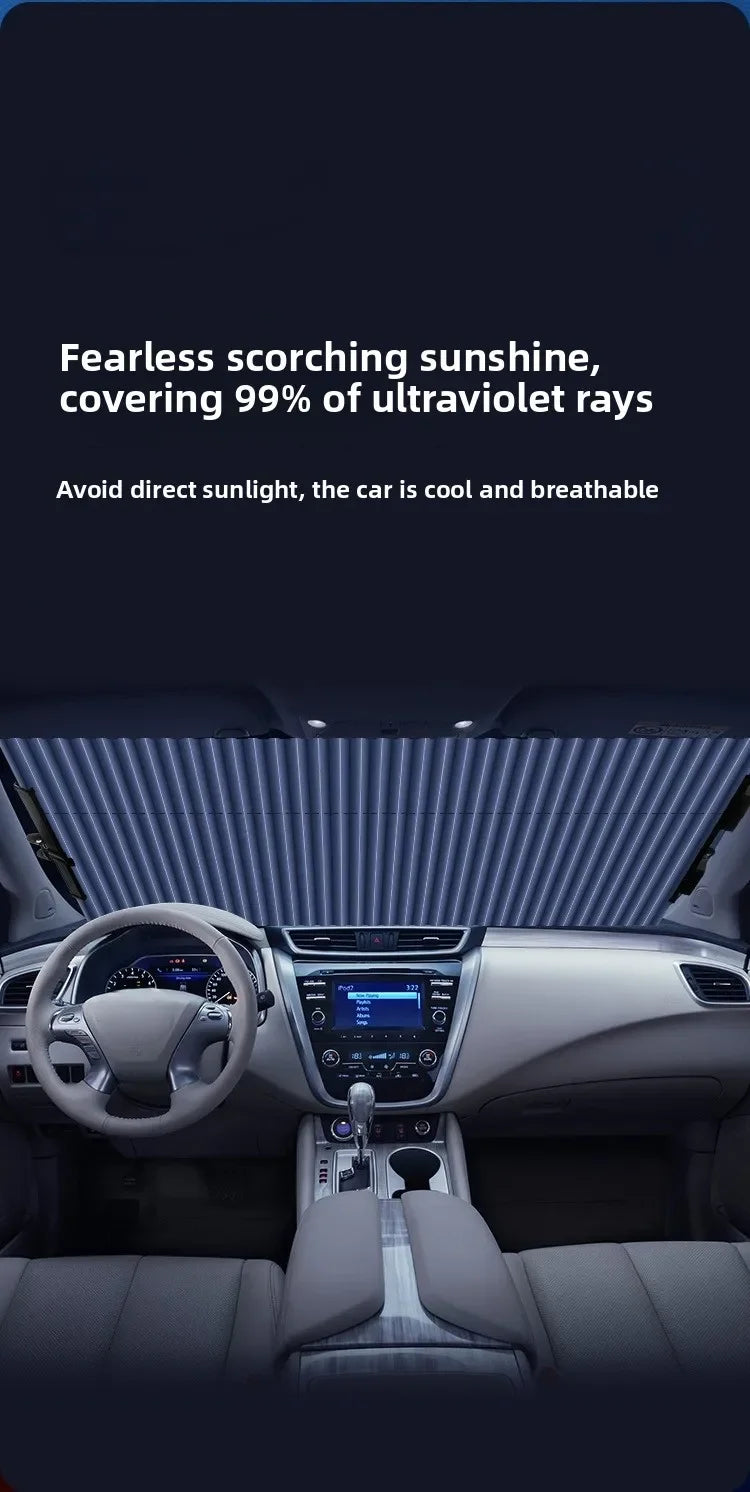 Car Sunscreen Front Block Automatic Folding Insulation Blinds