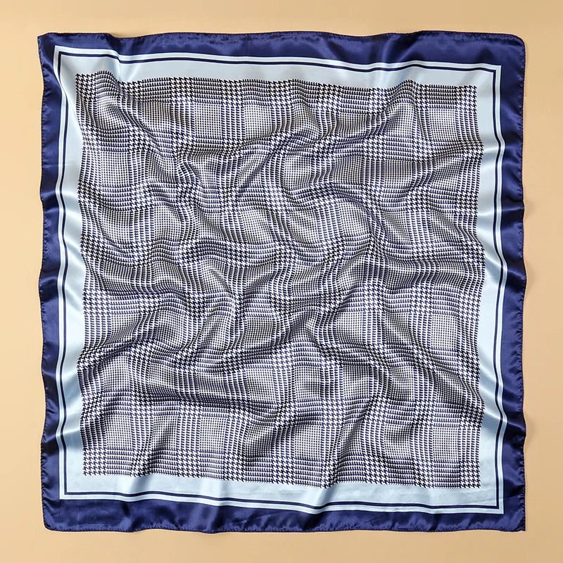 90x90CM Square Scarf New Luxury Design Popular Silk Style The Four Seasons Scarves Women Sunscreen Beach Kerchief Hijab