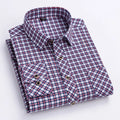 New Cotton Flannel Plaid Shirt For Men's Long Sleeve Regular-fit Brushed Single Pocket Soft Comfortable Casual Fashion Shirts