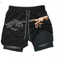 Men's Drawstring Waist 2-in-1 Sports Shorts Casual Comfort Four Seasons Sports Fitness Shorts  shorts for men