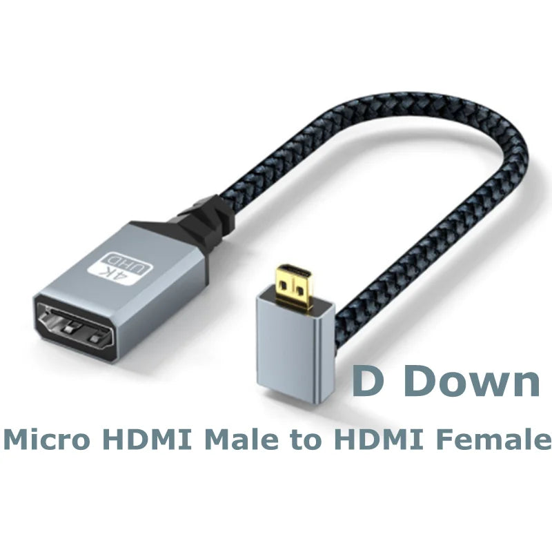 4K60Hz HDMI-Compatible Male To Female Extension Cable Micro/Mini HDMI-Compatible adapter Extender Wire Cord left/right/up/down