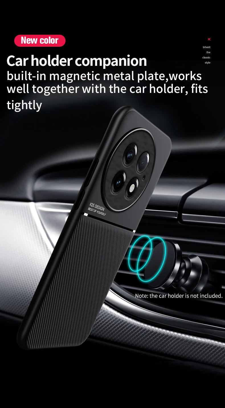 Rugged Protective Cover For OnePlus 13 One Plus 13R Case Built-in Car Magnetic Holder Phone Coque Fundas