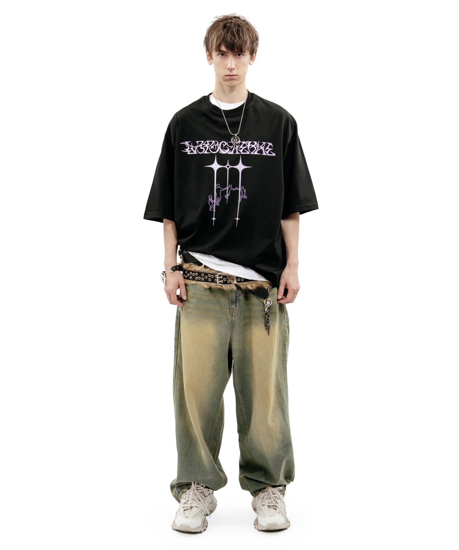 Harajuku Oversized Streetwear Men's Tshirt Growing Up Graphic Print Y2k Short Sleeve Top Tee Hip Hop Korean Cotton Goth Clothing