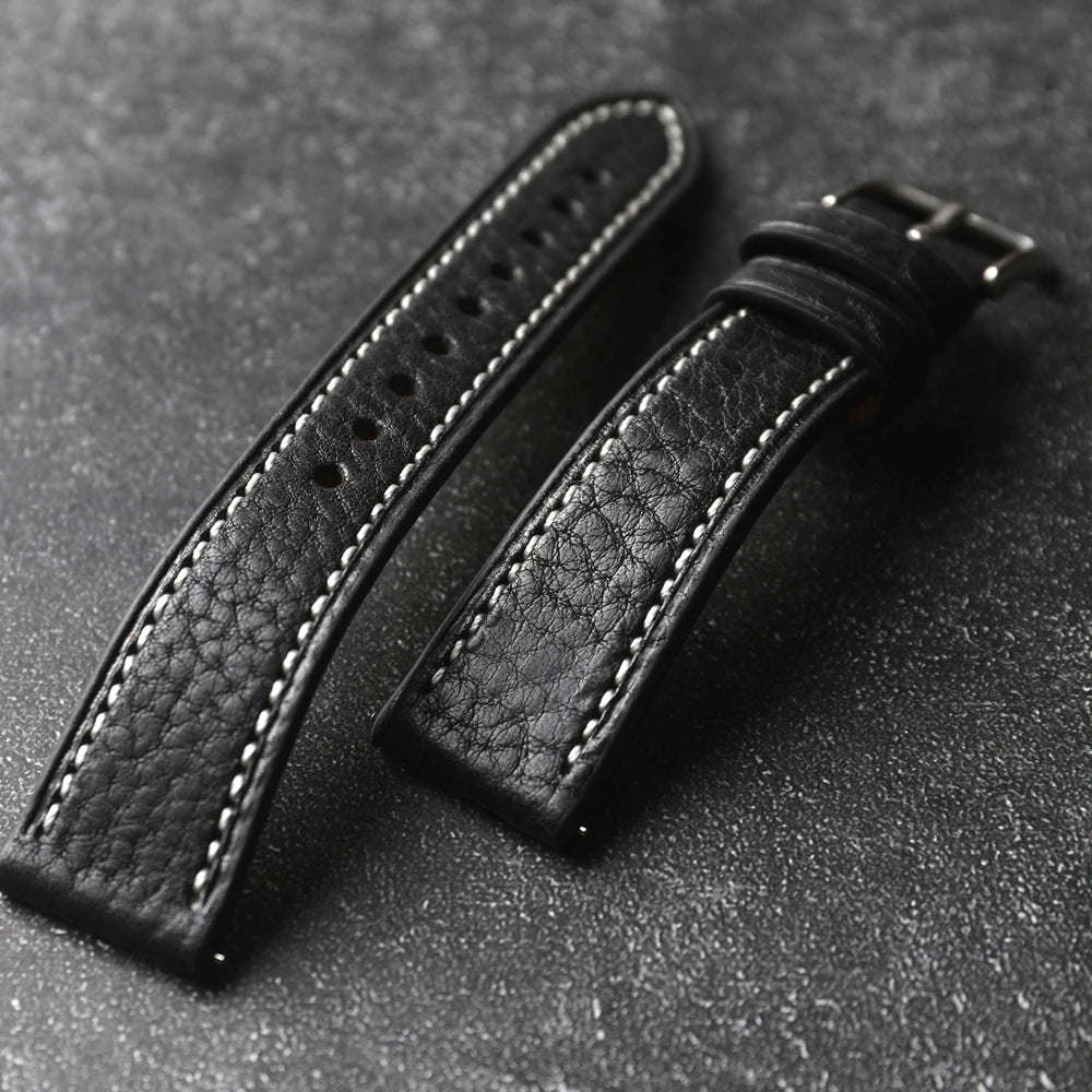 Handmade Head Cowhide Strap, 18 19 20 21 22MM, Quick Release Genuine Leather Soft Men's Bracelet, Vintage Style, Italian Genuine