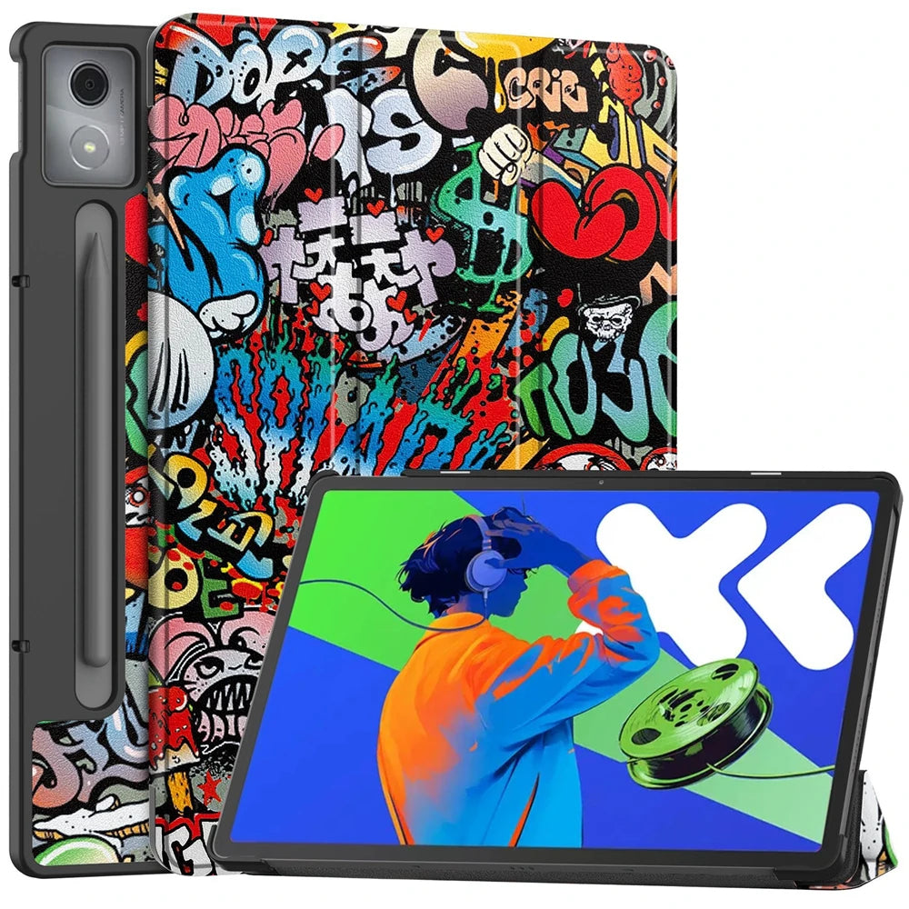 For Lenovo Xiaoxin Pad Pro 12.7 2025 Case Tri-Folding PU Leather Stand Tablet Cover for Xiaoxin Pad Pro 12.7 Inch 2025 TB-375FC