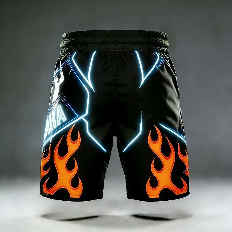 2026 Summer New Yamaha White Stripe Fashion Sports Outdoor Fitness Shorts, Men Women Large Casual Motorcycle Riding Shorts