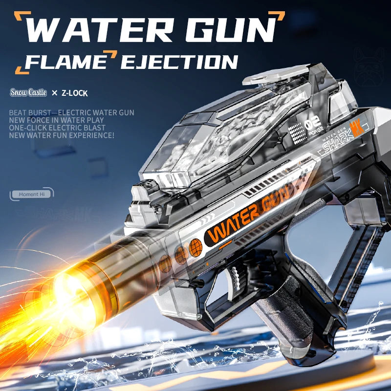 Summer Outdoor Shooting Game Toys for Kids Battery Powered Electric Water Gun Transparent  Children Automatic Water Spray Guns