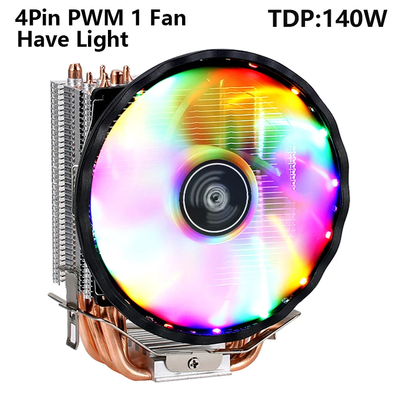 XUANFENG 120mm Fan CPU Cooler 2/4/6 Heat pipe 4pin/PWM Air-cooled Colorful lamp Compatible LGA1700 115x 1200 2011-3 x79 x99 AMD