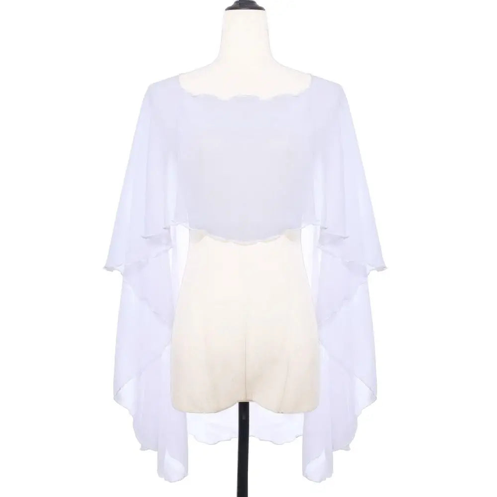 New Fashion Soft Wedding Capes Long Solid Color Chiffon Shrug Sunscreen Wraps Womens Ladies