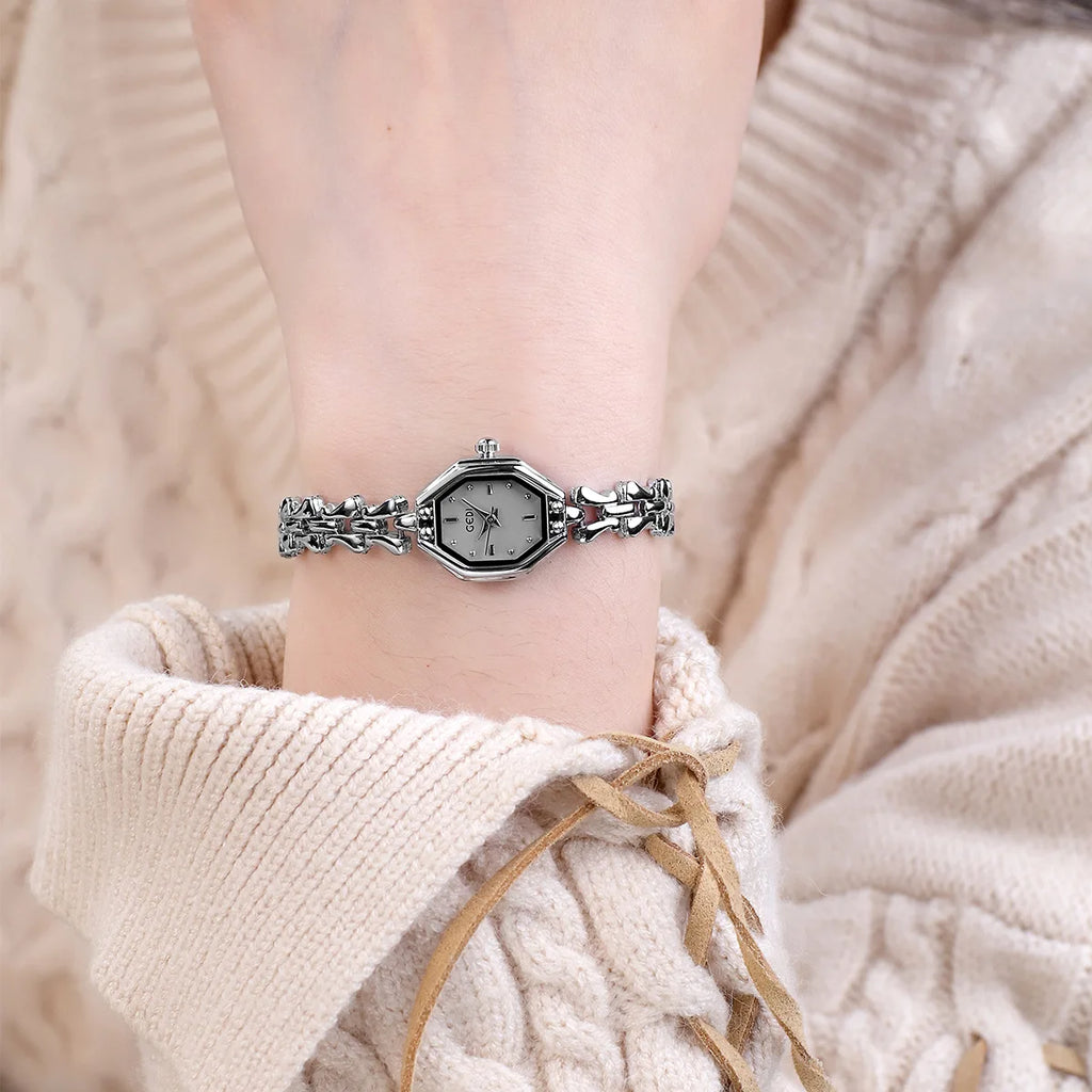 UTHAI CQ375 Fashionable Women watch retro bracelet watch octagonal quartz watch light luxury clock gift，watches for woman