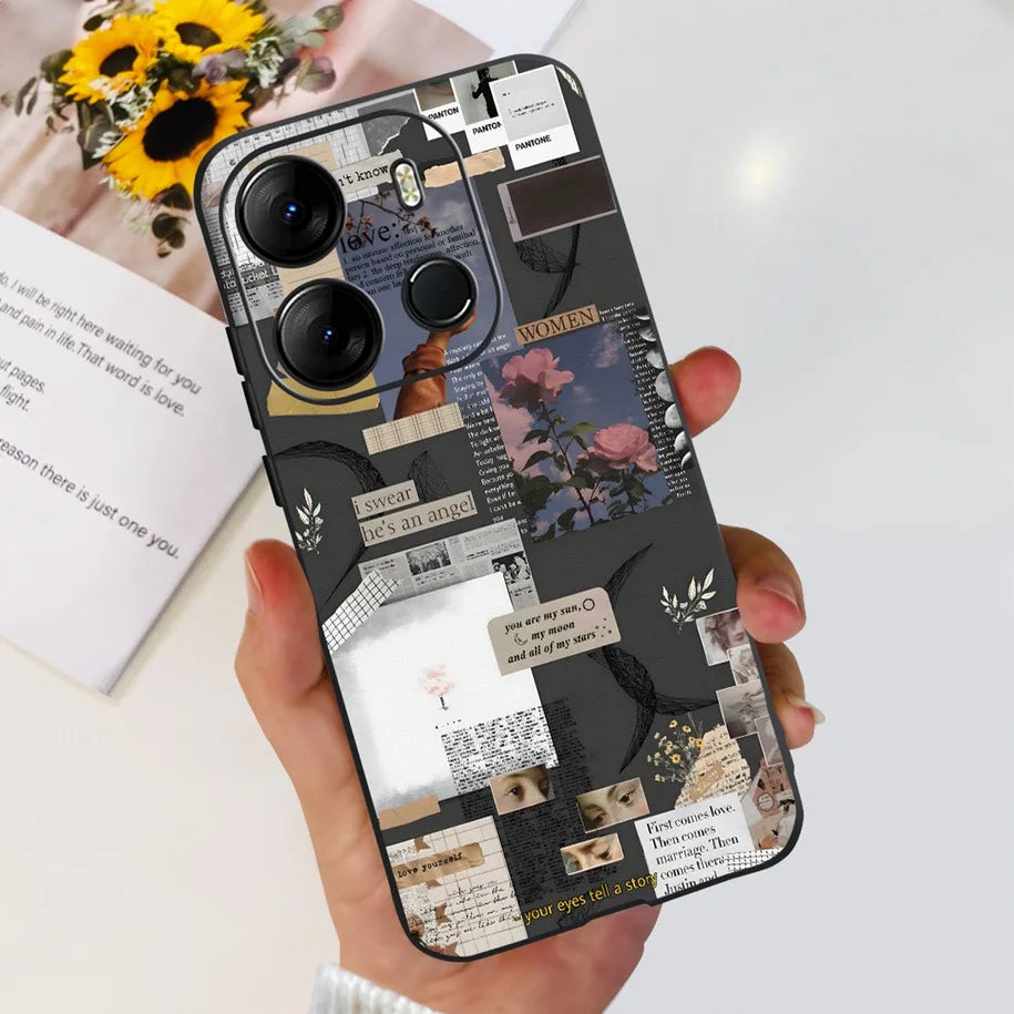 For Tecno Pop 7 Pro Pop7 Case Fashion Marble Soft Silicone Matte Coque For Tecno Spark Go 2023 Funda Pop7Pro BF6 BF7 BF7h Bumper