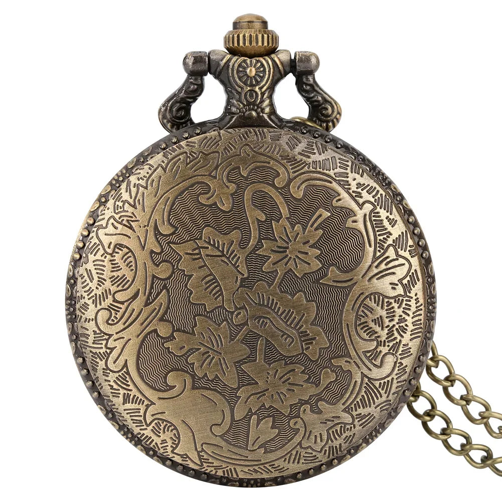Vintage Bronze Handsome Eagle Carved Quartz Sport Pocket Watch German Eagle Necklace Eagle Lover Gift