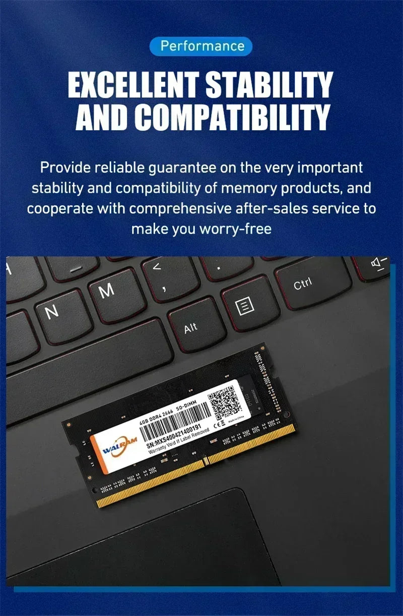 WALRAM Memoria Ram DDR3 DDR3L 8GB 4GB Ram DDR4 16GB 3200MHz 2666MHz 2400MHz 1600MHz Sodimm Internal Memory For Laptop Notebook