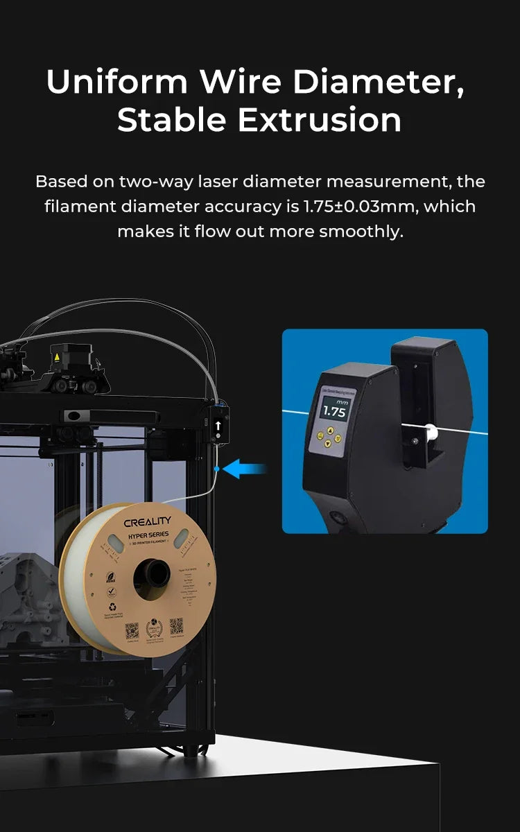 Creality Hyper PLA Filament 1KG High Precision Faster Cooling Better Fluidity Non-toxic Moisture Resistance For FDM 3D Printer