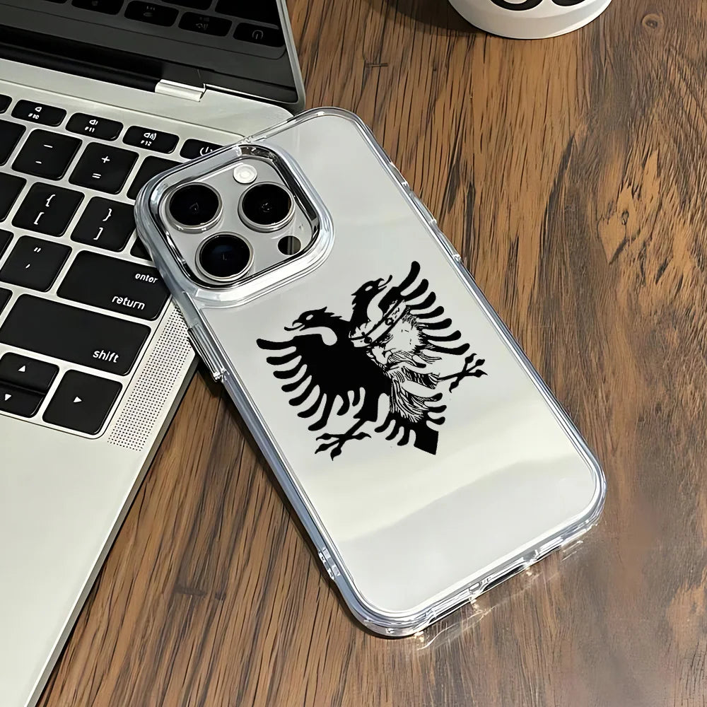 Albanian Eagle Phone Case For iPhone 17 16e 16 15 14 13 12 11 mini Pro Max X XR XSMAX 8 7 Air Plus Transparent Soft Cover