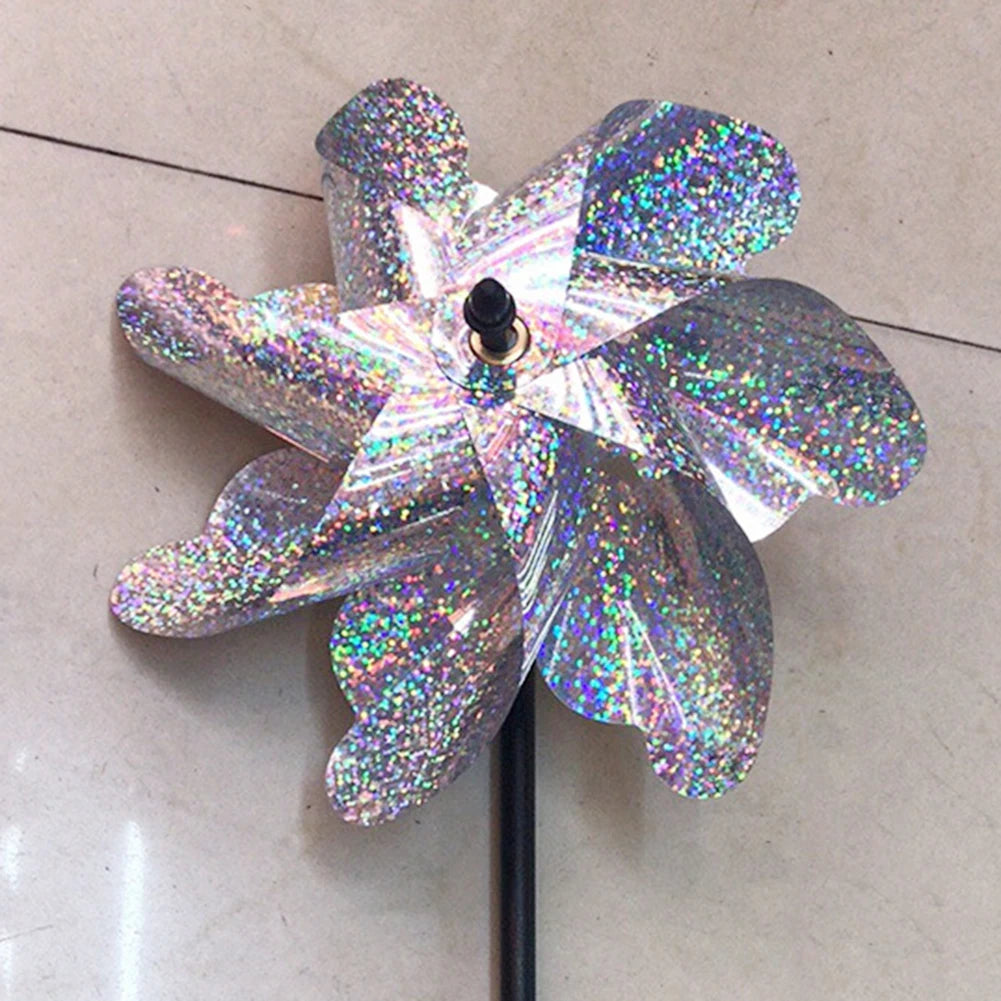 1-5pcs Bird Repeller Pinwheels Reflective Sparkly Scarecrow Pinwheel Windmill Spinner for Garden Lawn Yard Decor Keep Birds Away