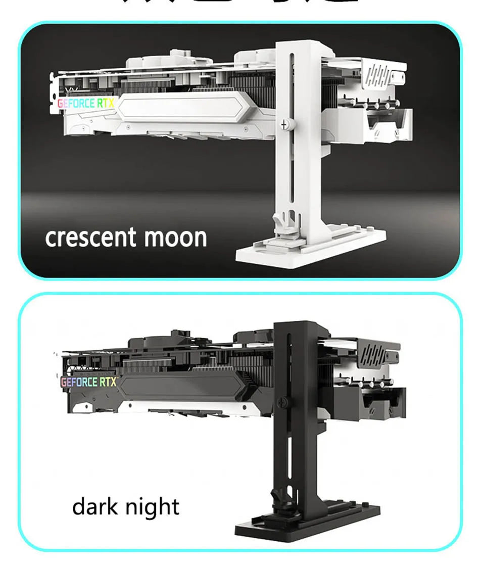 Power Train Computer Graphics Card Bracket Scalable GPU Support Lifting Jack Graphics Card Companion Black White