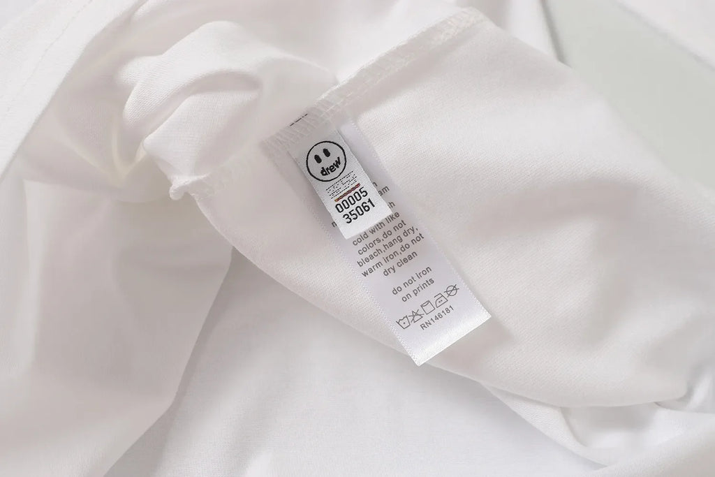 Drew House New drew T Shirt Men's and Women's Long Sleeve Tshirt Designer Luxury Pencil flower smiley face men clothing