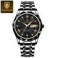 POEDAGAR Luxury Brand Men's Watches Waterproof Stainless Steel Luminous Man Wristwatch Date Week Quartz Business Men Clock Reloj