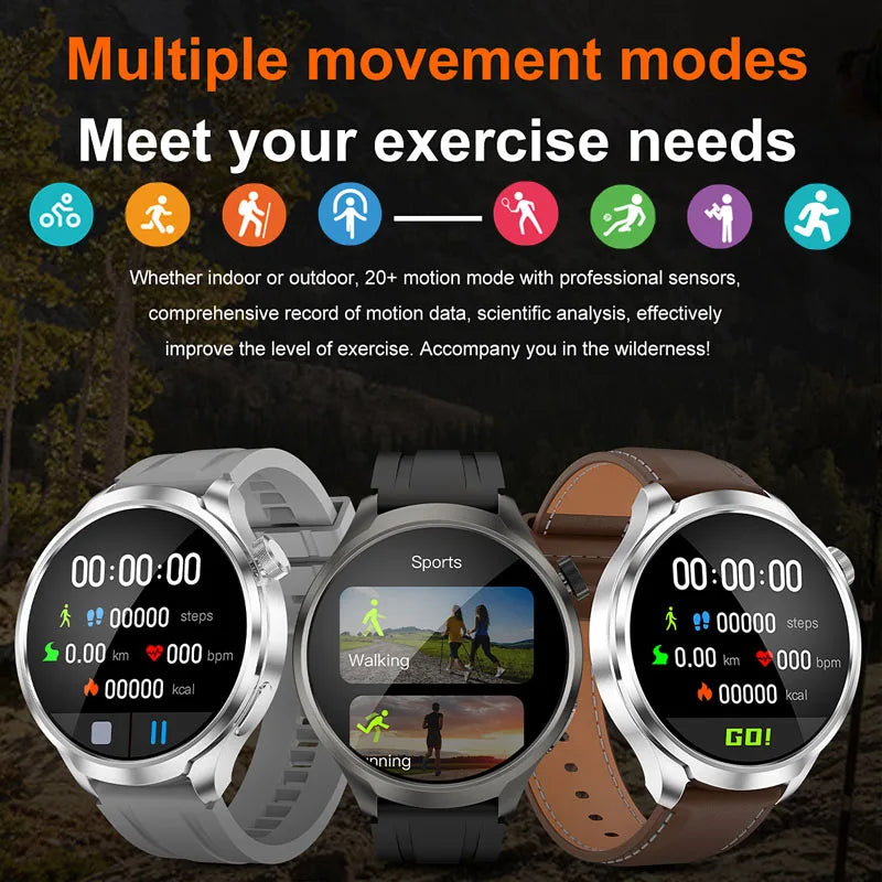 2025 New GPS Sports Smart Watch Men 1.85-inch AMOLED Screen Men IP68 Waterproof Clock Compass Call NFC fitness Tracking Watches