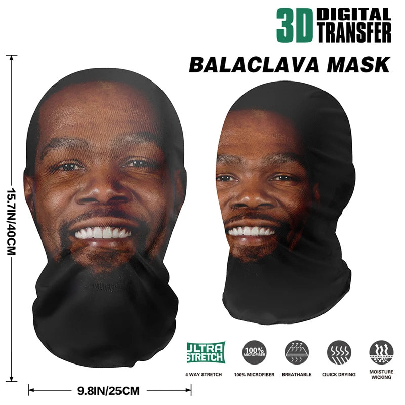 New 3D Printed  Kanye Mask Elastic Mesh Full Face Mask for Unisex Cosplay Headwear Party Simulation Balaclava Hat Headgear Props