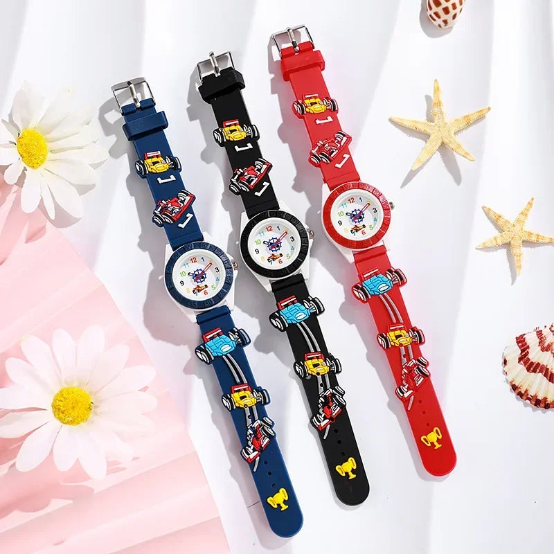 Fashion Fun Cartoon Car Children Watches Cartoon Watches Silicone Quartz Wristwatch Birthday Gift Kid Girl Boy Watch Kids' Watch