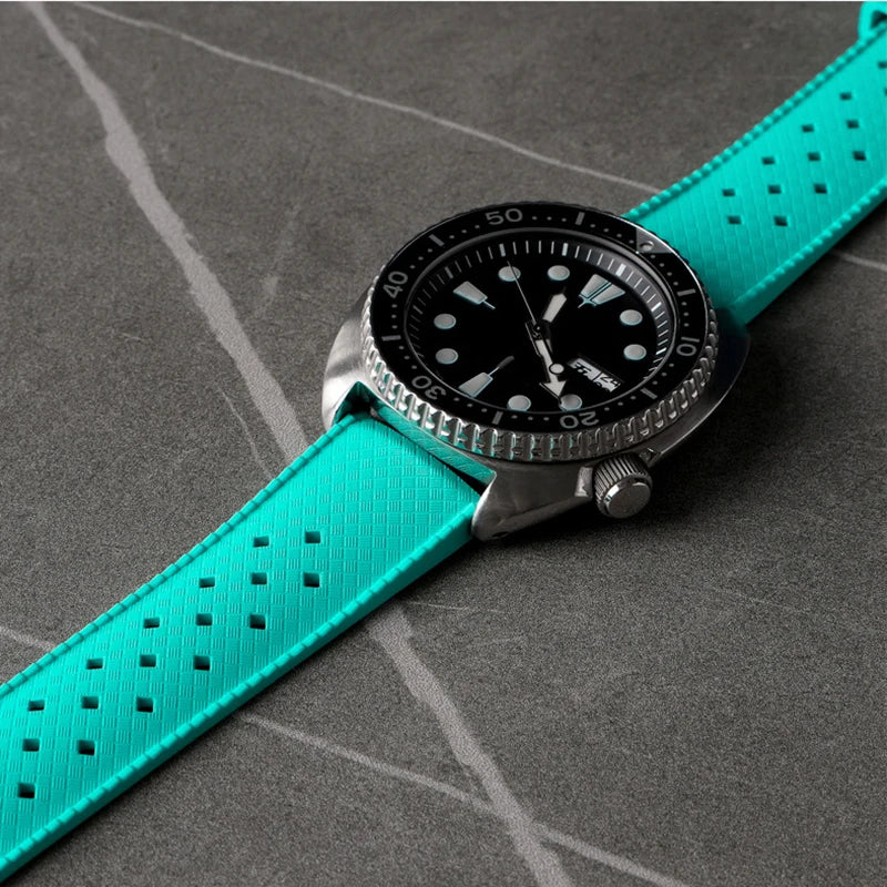Tropical Fluoro Rubber Watch Strap 20mm 22mm Quick Release Sport Waterproof FKM Men Women Replace Band for Seiko for Citizen