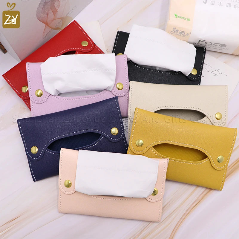 Mini Japanese style pu leather tissue bag tissue box living room bathroom tissue organizer car tissue wet towel box