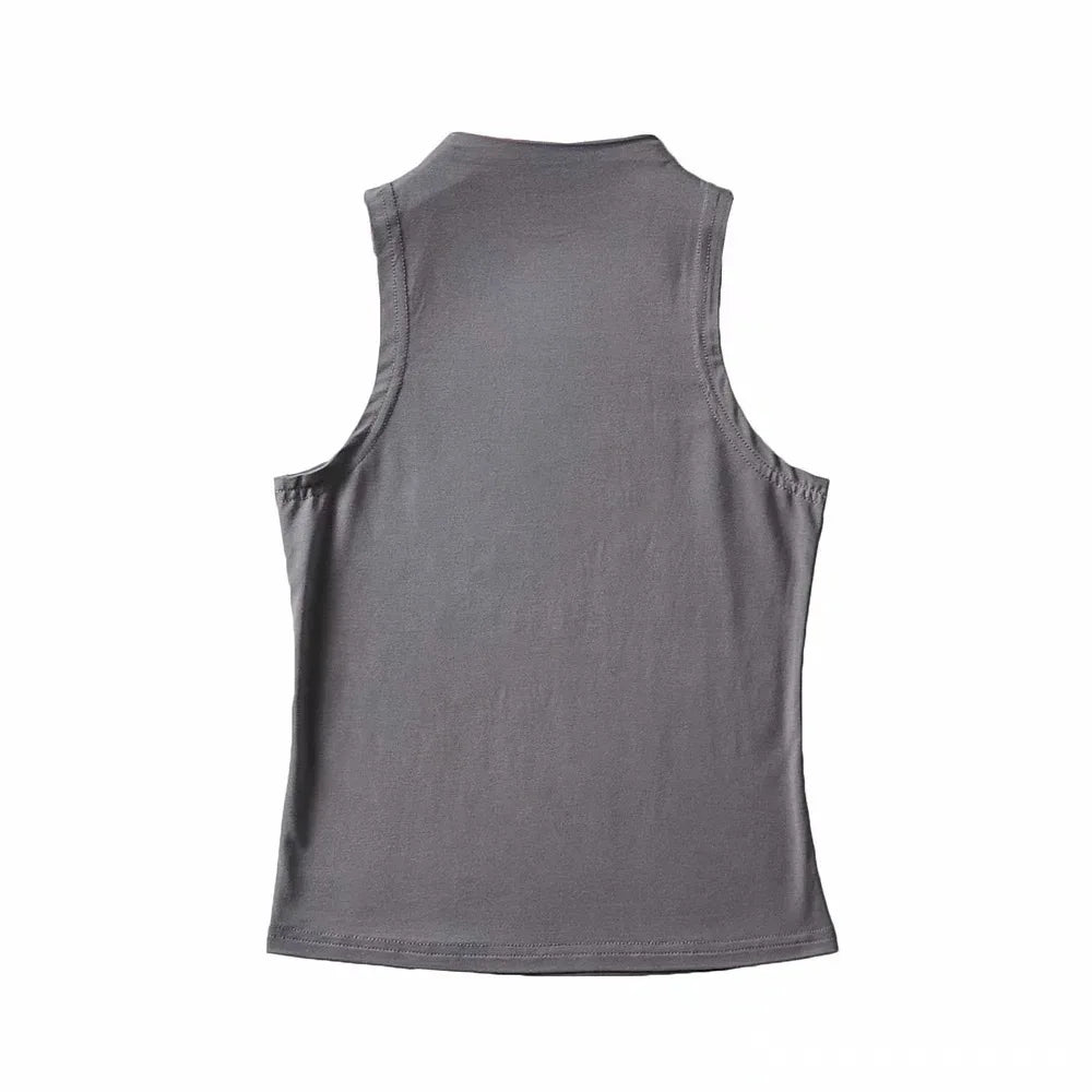 Summer NEW Arrival Women Solid Color Causal Sexy Croped-Top Sleeveless Tank Streetwear