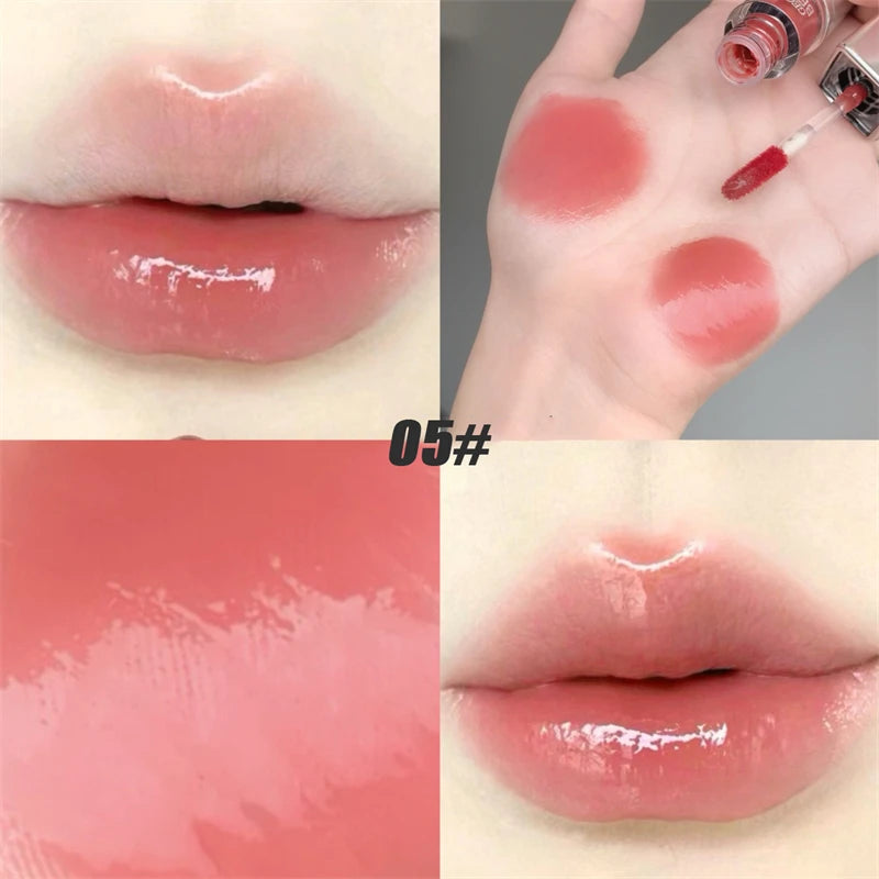 Mirror Water Lip Gloss Black Ice Cube Tube Moisturizing Long Lasting Liquid Lipstick Lipgloss Plump Up Lips Makeup Cosmetics