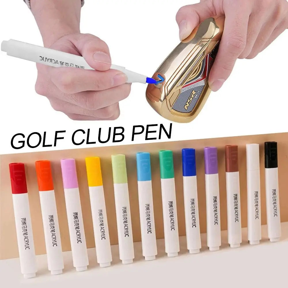 12Pcs/Set Golf Club Color Changing Pen Acrylic Ink Pen With Strong Sunscreen Waterproof Covering Power Golf Accesoires Golf Pen