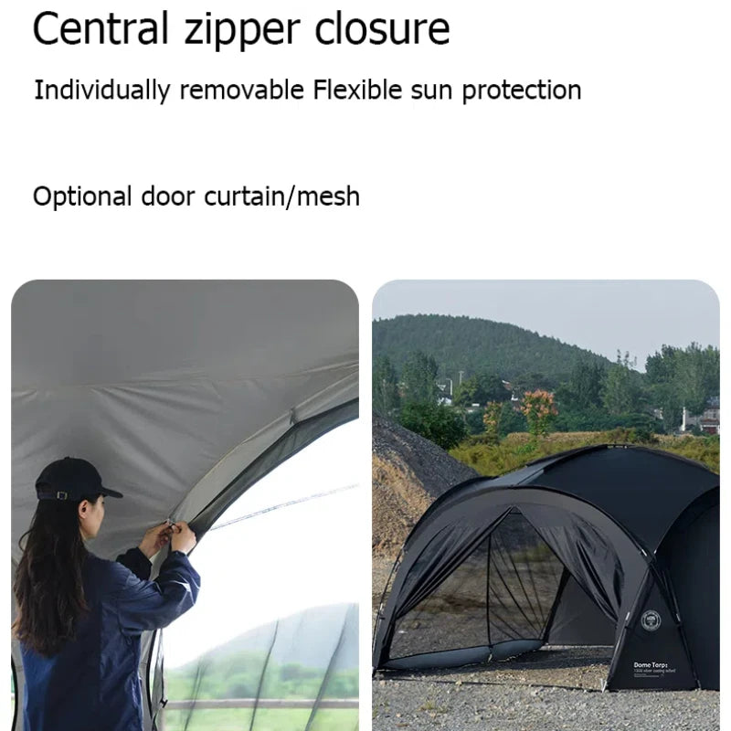 ShineTrip Outdoor Silver Coated Canopy Rainproof And Sunscreen Self-driving PU3000MM Waterproof Camping Sunshade Tent Dome