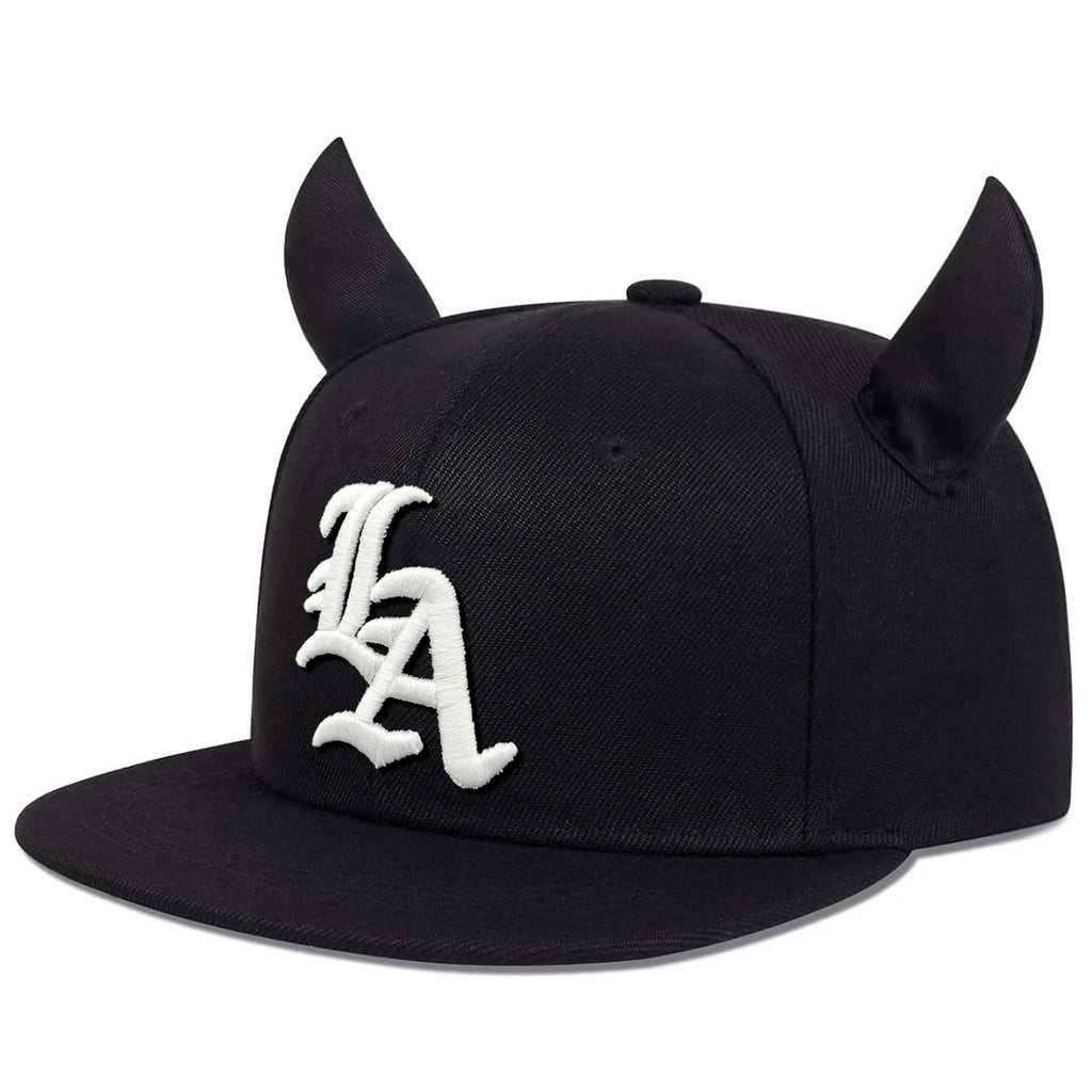Unisex Personality Letter Embroidery Ox Horn Hip-hop Hats Outdoor Adjustable Casual Baseball Caps Sunscreen Hat