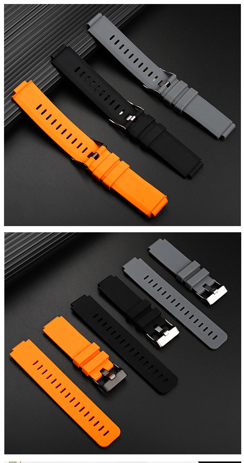 Soft Silicone Bracelet Suitable for Casio small block AE1200/1300 SGW400 AQ-150W modified silicone watch strap 18mm black orange
