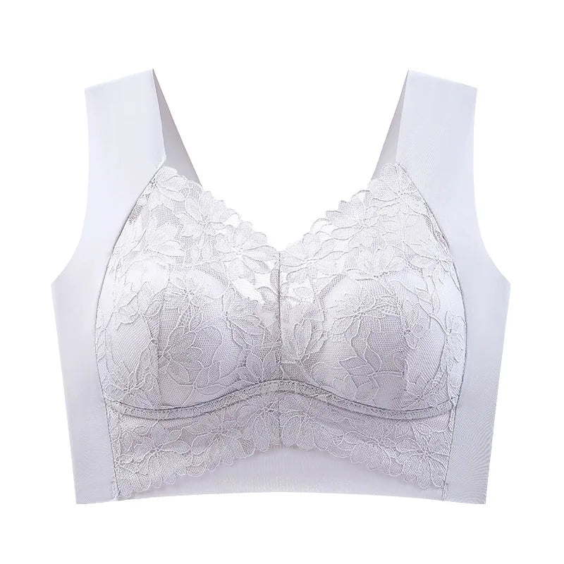 Ladies Comfortable Sexy Lace Seamless Breathable Back Bra All Season Comfortable Without Steel Ring Gathering Anti Sagging Vest