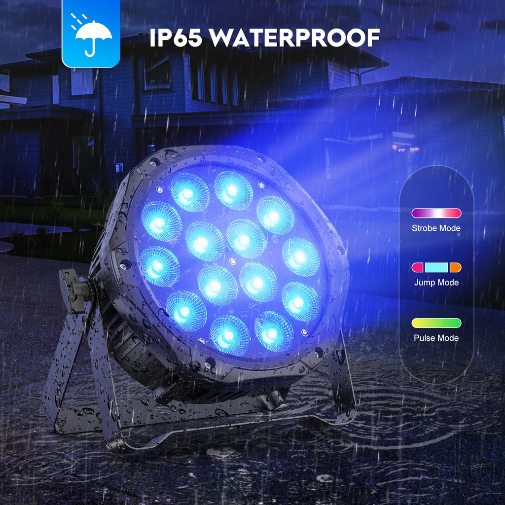 U'King 4PCS Waterproof LED Par Light 14x10W LED RGBW DJ Party Light IP65 DMX512 Effect Stage Lighting for Disco Bar Nightclub