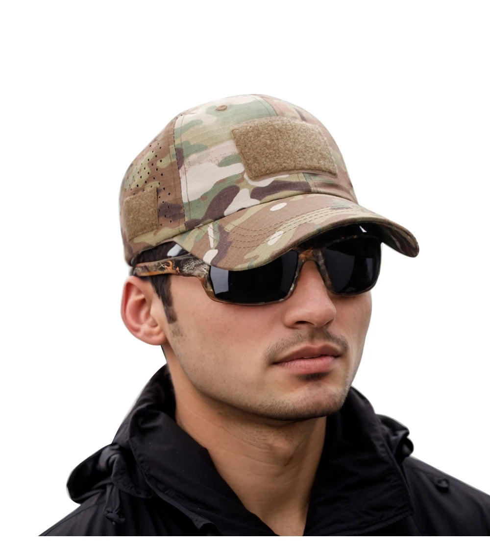 New Men Camouflage Baseball Cap Breathable Sunscreen Hat Outdoor Sports Hunting Hiking Camping Beach Fishing Sun Hat