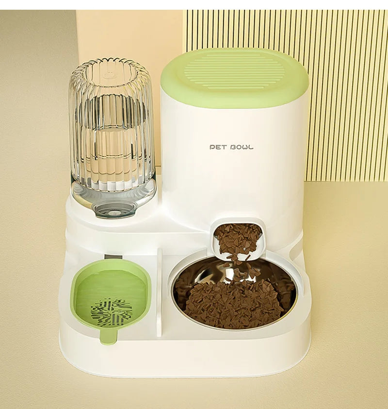 Automatic Cat Feeder Large Capacity Cat Food Bowl With Water Fountain Small Dogs Cats Dispenser Container Food Storage