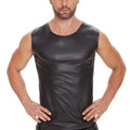 S-5XL Sleeveless Matt Faux PU Leather Tank Top Men Fitness Gym Muscle Shirt Tight Bodybuilding Tanktop Hot Body Shaper Shapewear
