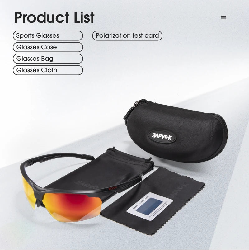 SCVCN Polarized Cycling Glasses Sports Men Women Sunglasses Mountain Road Bike Bicycle Goggles Riding Protection Eyewear 1lens