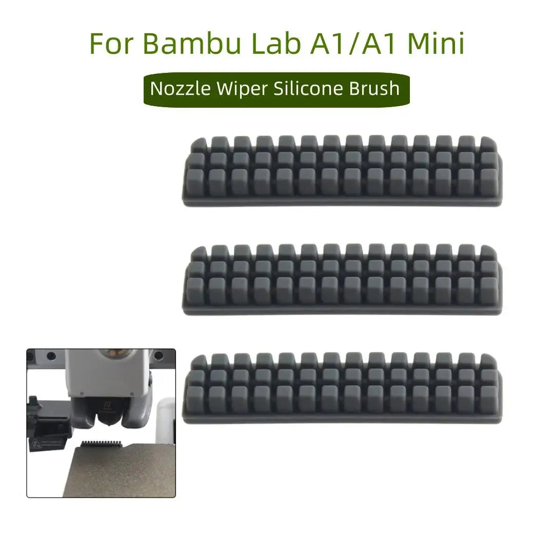 Nozzle Brush For Bambu Lab A1 Wiper Silicone Brush Hotbed Mounted Scrubbers For Bambu A1 Mini Cleaning Tool 3D Printer Accessory