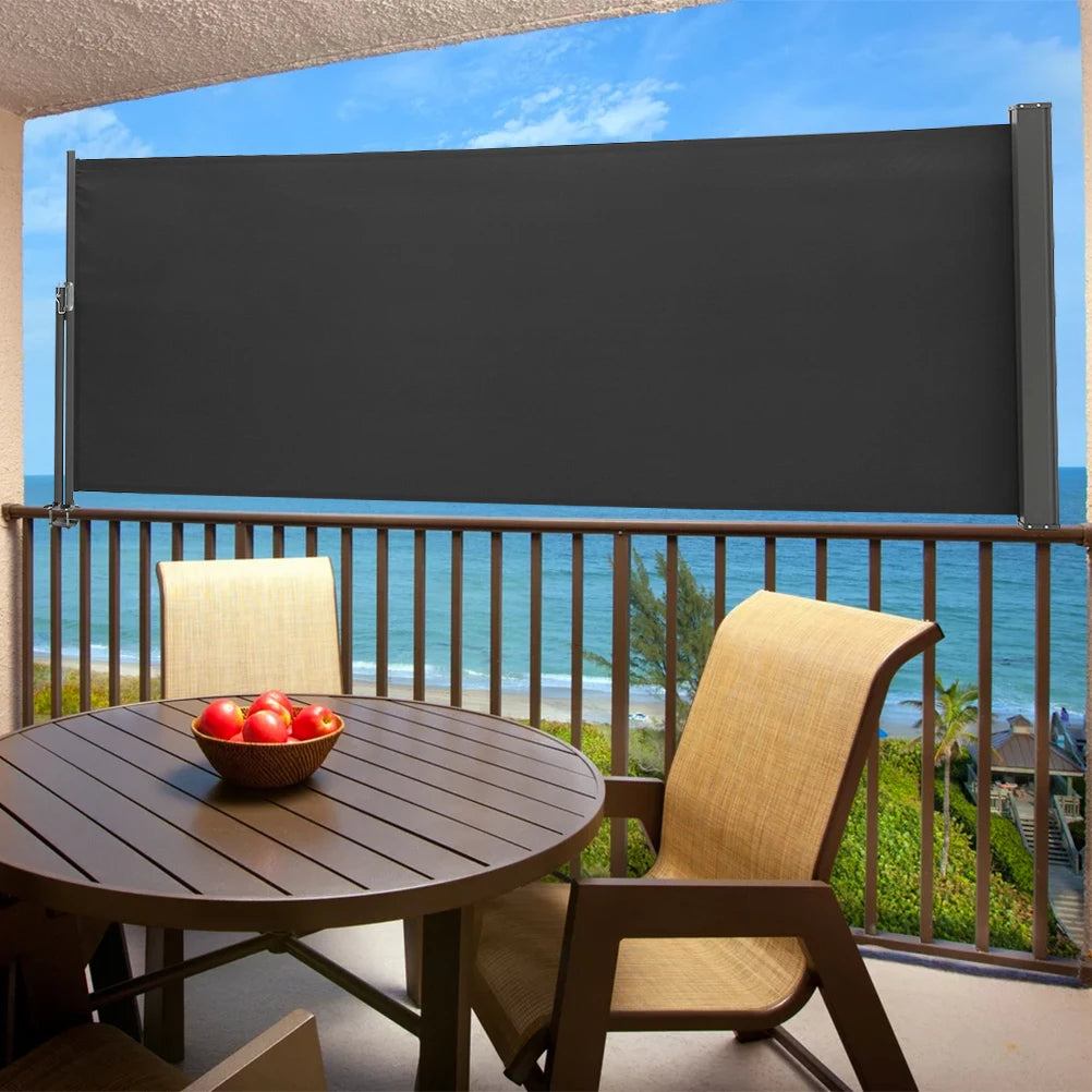 3M outdoor terrace railing side awning retractable side awning, balcony privacy sunshade screen sunscreen and windproof