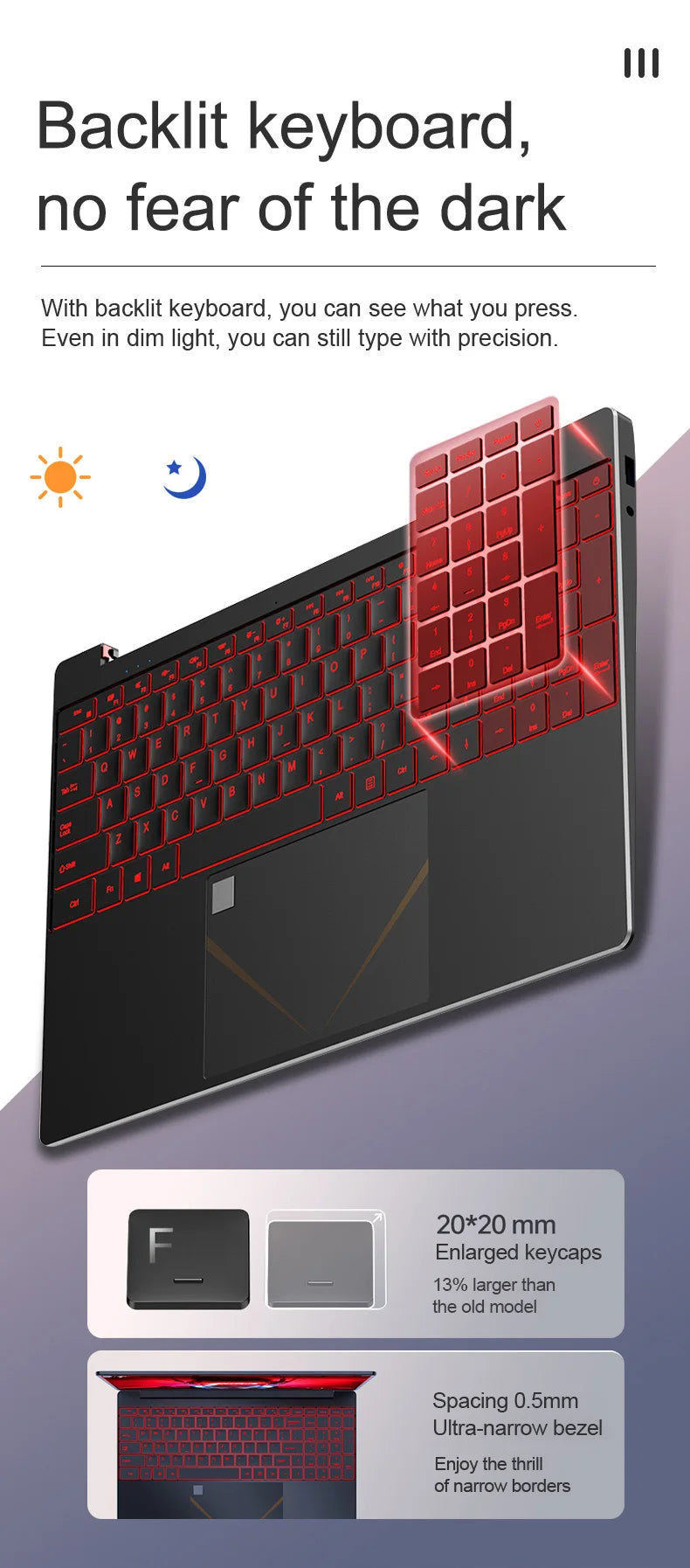 15.6inch PA156 Laptop Computer Win11 Intel N5095 16G 128G/256G/512G Notebook Netbook Backlit Keyboard WIFI HD BT4.0 USB3.0 3.0MP