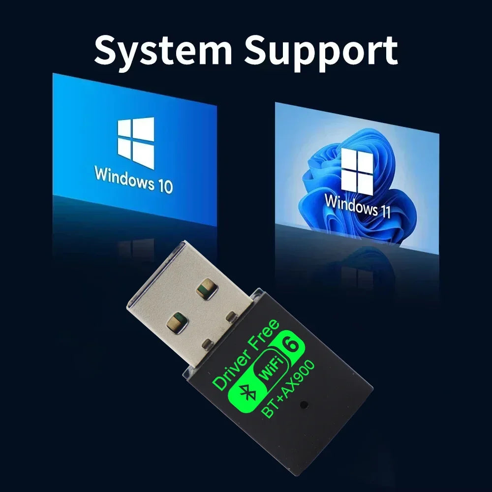 AX900 USB WiFi 6 Bluetooth 5.4 Adapter 2in1 Dongle Dual Band 2.4G&5GHz USB WiFi Network Wireless Wlan Receiver