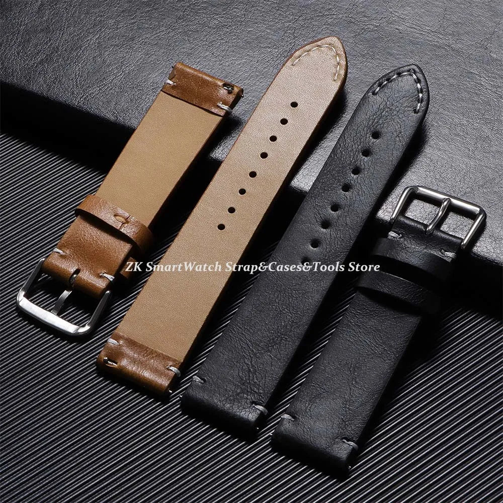 Calfskin Genuine Leather Watchbands Quick Release Watch Band 18mm 20mm 22mm 24mm Strap for Huawei Gt3/4 46mm Watches Accessories