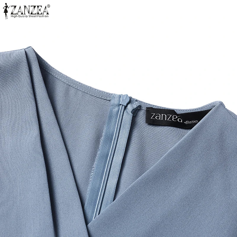 ZANZEA Autumn Women Elegant V Neck Bodycon Dress Ladies Party Club Dresses Fashion Work OL Vestidos 2024 Spring Women's Clothing